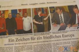 Informacja prasowa o współpracy w lokalnej gazecie w Reiskirchen/ 