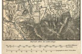 Mapa z 1893 roku z zaznaczonymi sztolniami kopalni rudy żelaza na zboczu Witalusza /fot. mat.pras.