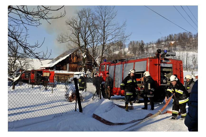 Pożar stodoły w Brennej